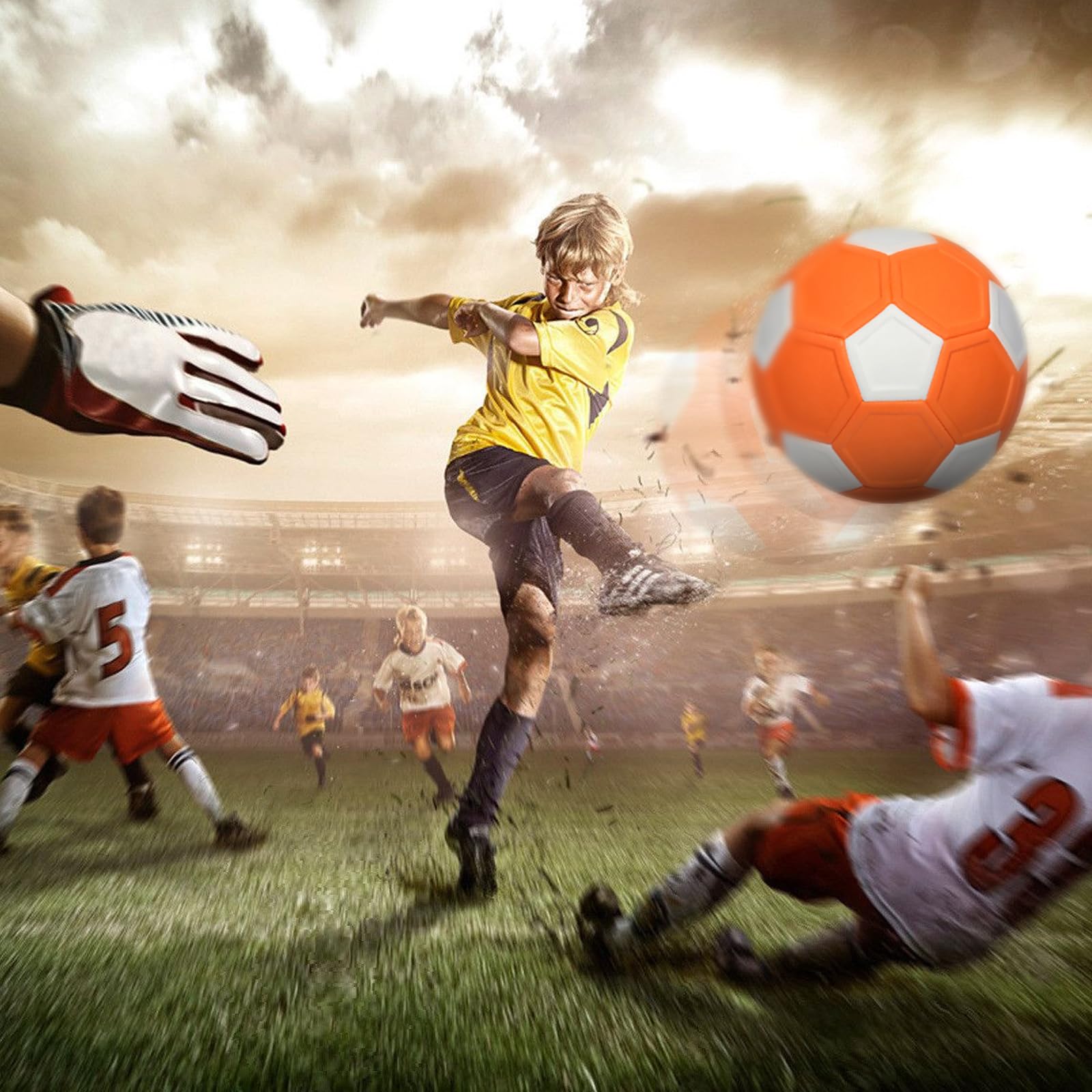 Balon Futbol con Efecto, Balon Futbol con Curvas y Efectos, Curve and Swerve Football, balón de fútbol con Curva y Giro, Regalo para Niños y Niñas, Juegos Exterior Niños