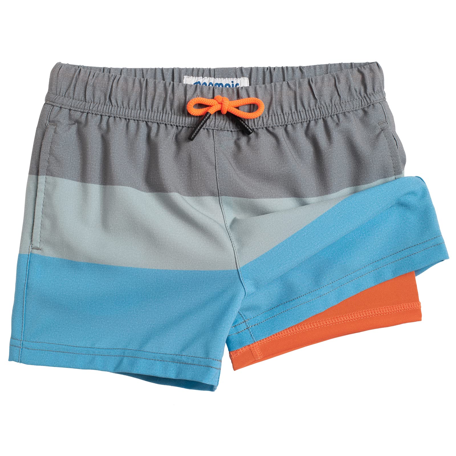 MaaMgic Jungen-Badeshorts, 2-in-1-Boxershorts, Kompressionsfutter, Kleinkind-Badehose, dehnbar, schnell trocknend, Anti-Scheuer-Badeanzüge mit Taschen