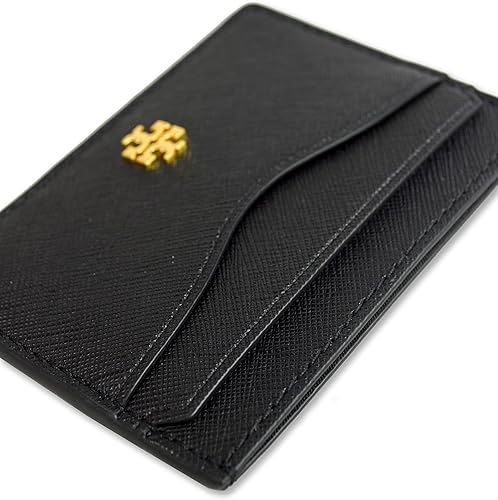 Vista 3 de Tory Burch Cartera de piel Saffiano 136101 Emerson Slim Card Case para mujer (001 negro)