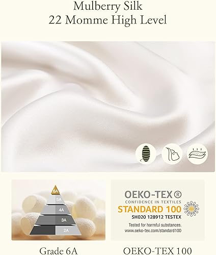 Miniatura 5 de LILYSILK Pijama de seda para mujer, con ribete dorado, 22 momme, 100% seda, lavable