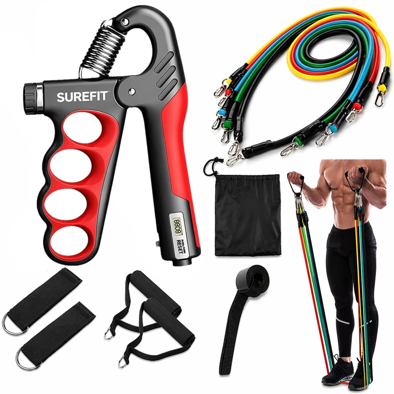 Buy SUREFIT Hand Grip Strengthener Adjustable with Resistance