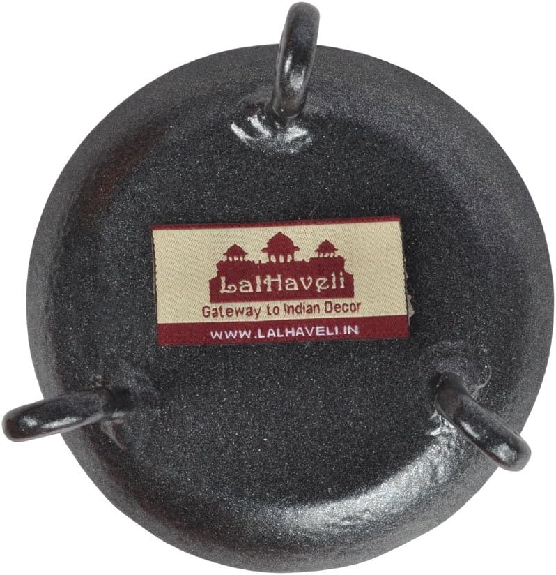 Small Wrought Iron Pillar Candle Stand, 4.5" Tall 2" Candle Plate - Hand Made by Lal Haveli Valentine Day Gifts Pack