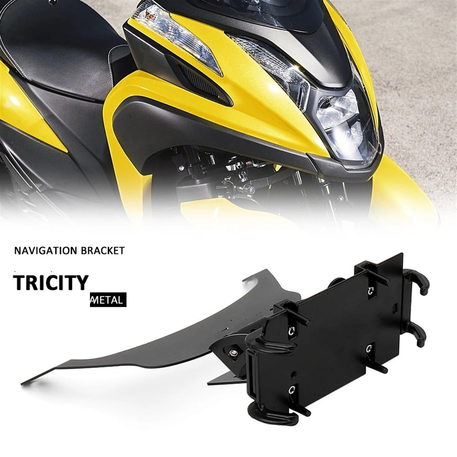 Supporto Telefono Moto Per Tricity Accessori Moto Supporto Per Telefono Anteriore Supporto Per Smartphone Supporto Per Navigazione GPS Per Telefono Portacellulare Moto Manubrio(Wireless charging)