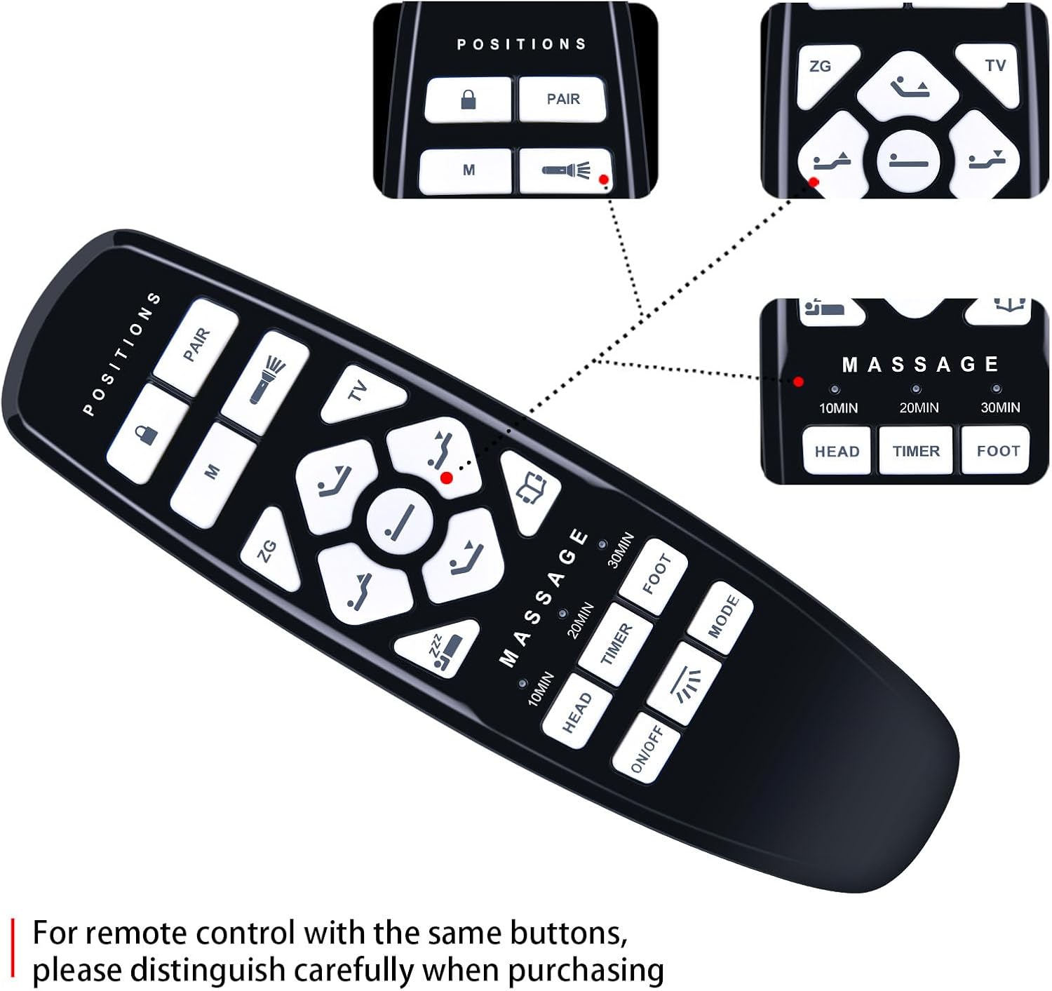 New Replacement RF27 Remote Control Compatible for GhostBed RF.27.19.02，for ASONLY 002，for ‎Fromann 9.01.0686 Adjustable Bed Base