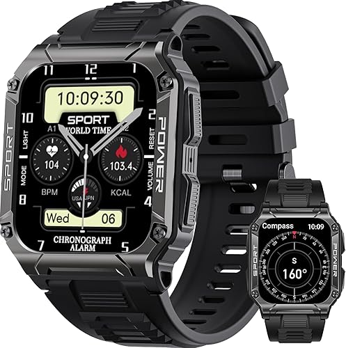 Military Smart Watches for Men (Call ReceiveDial) 1.95" HD Large Screen, Outdoor Tactical Rugged Smart Watch, Sport Fitness Tracker Watch with disponible en Yaxa Venezuela