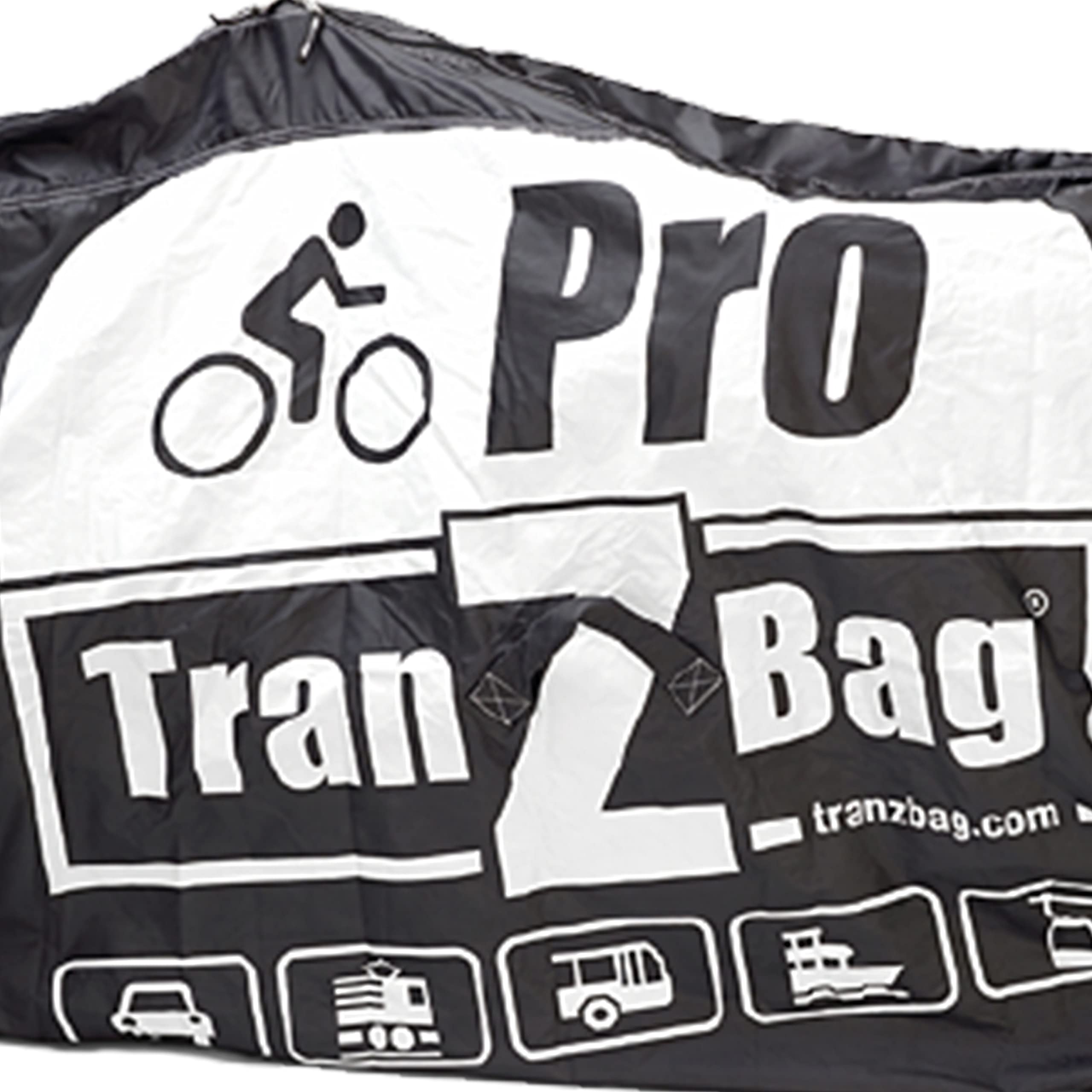 Borsa per il trasporto di biciclette TranZbag PRO, protezione per il trasporto di ruote da 26" a 29+" (pieghevole, dimensioni minime, tracolla, uso universale, doppia cerniera), Nero