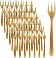 Vista 11 de Skylety 500 mini tenedores de plástico de 3.7 x 0.6 pulgadas, pequeños y pequeños, desechables, tenedores de degustación, utensilios para postres