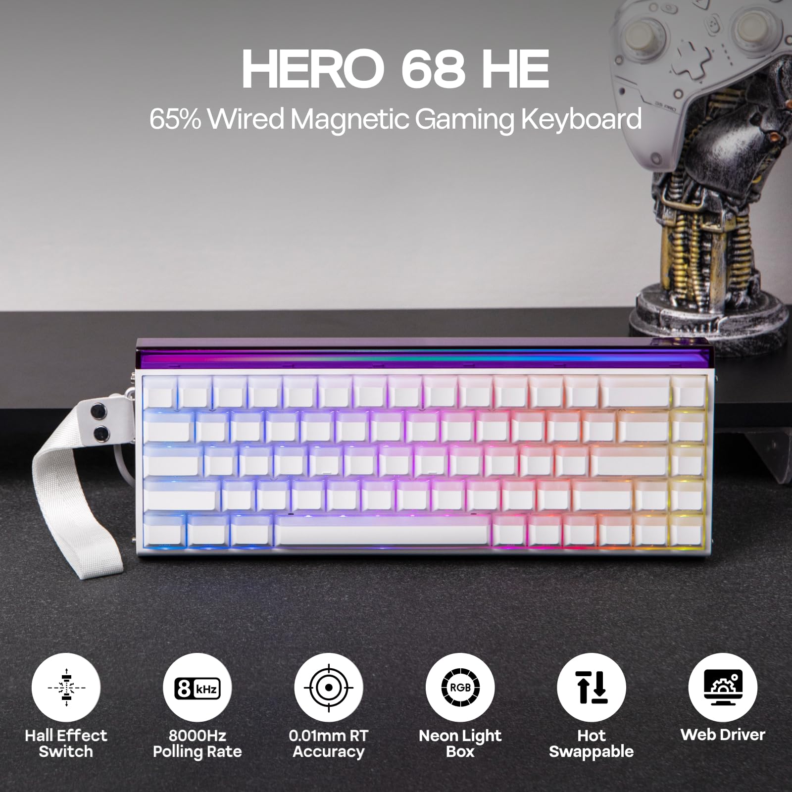 Amazon.com: EPOMAKER Aula Hero 68 HE Wired Magnetic Gaming