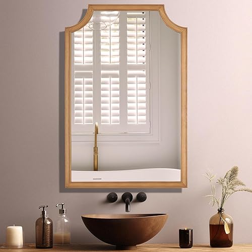 Vista 109 de WallBeyond Espejos de baño de madera para montar en la pared, espejos de pared con marco de madera rústica de 16 x 20 pulgadas, espejos de pared