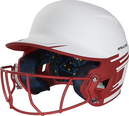 Rawlings MACH ICE - Casco de bateo de sóftbol de lanzamiento rápido con máscara facial, tamaños junior y senior  Múltiples estilos