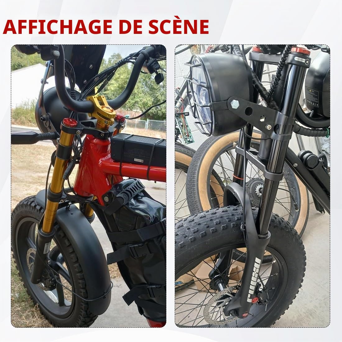 Fourche à pneu 20 x 4,0 pour vélo électrique BMX - Fourche avant conique - Frein à disque droit 120 mm avec réglage d'amortissement - QR 135 x 9 mm - 2,6 kg