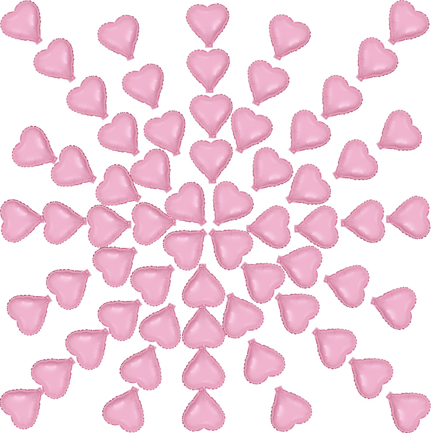 Photo 1 of 100Pcs 5'' Valentine's Day Foil Heart Shaped Balloons 5 Inch Heart Mylar Balloons,Peach Heart Balloon for Wedding,Birthday,Engagement,Single Party Decoration (Pink)