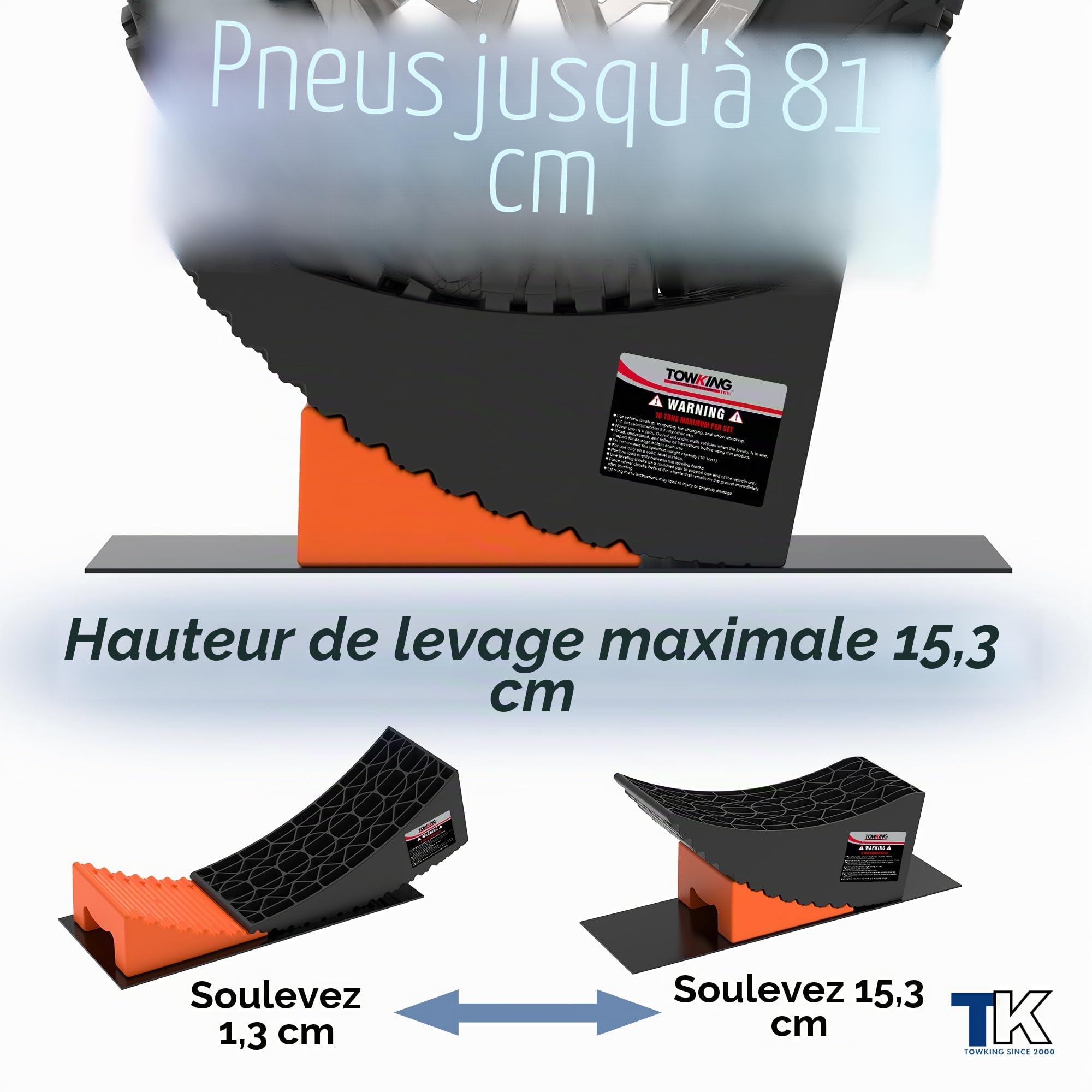 Cales cavalières 1 set/2 pièces, cales cavalières éprouvées pour camping-car, caravane & remorque, capacité de charge jusqu’à 13,6 tonnes, nivellement sans marche et facile pour les enfants