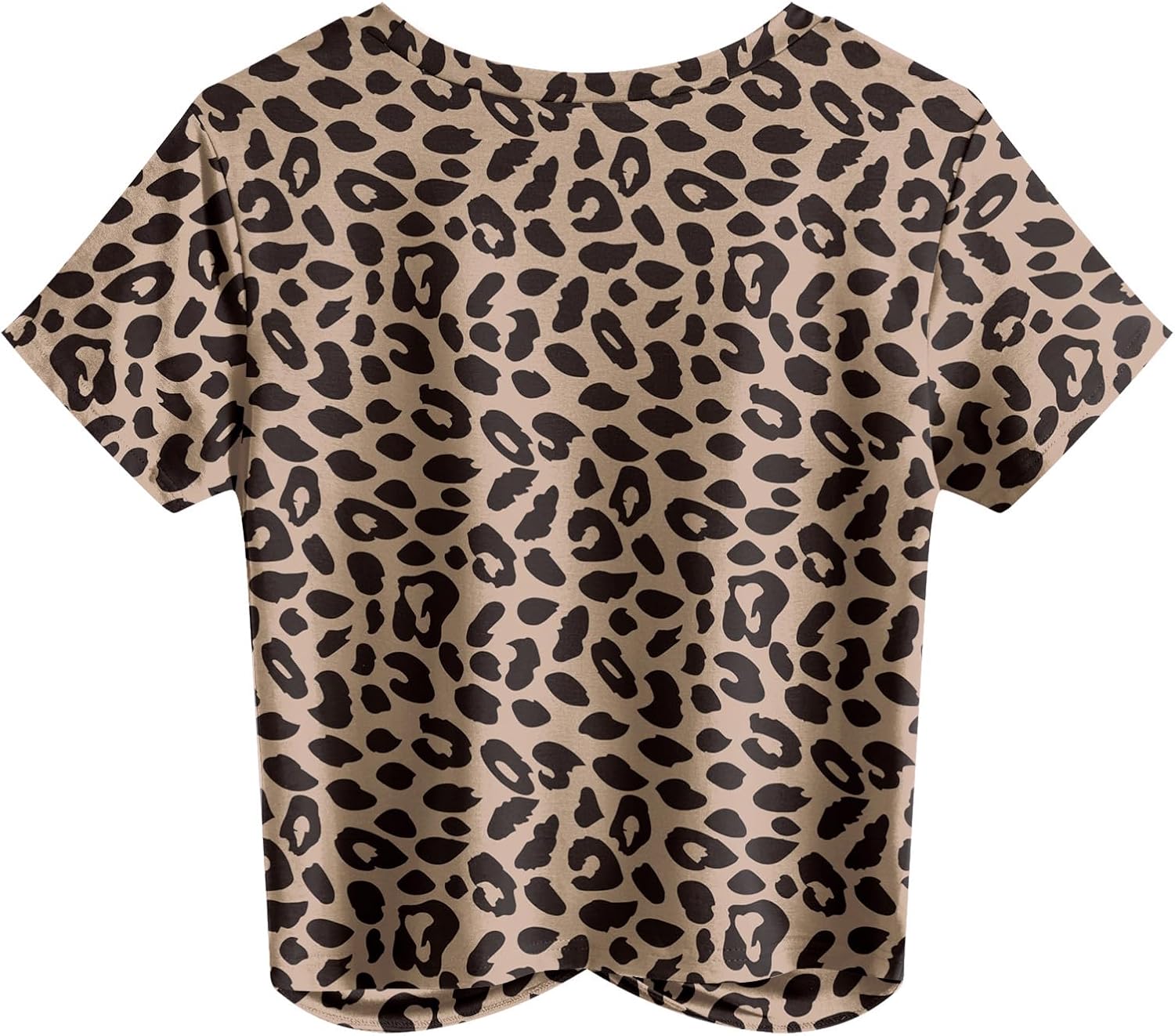 JINKESI Women's Twist Front Crop Top Round Neck Short Sleeve Tshirts image 3