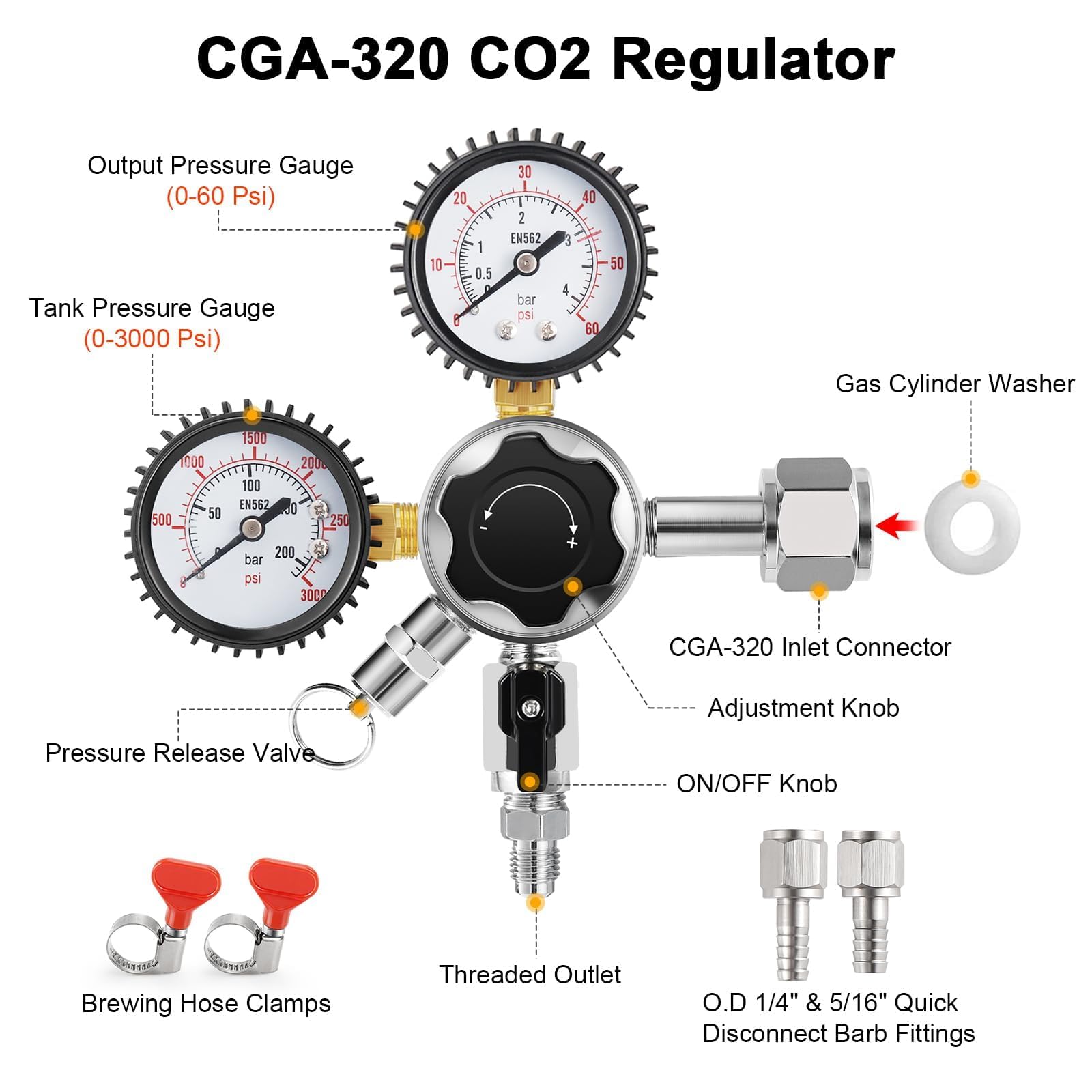 Kegerator Tap Turm Kit CO2 Regler Bier Fass Regler Rot CO2 Gas Linie Schlauch