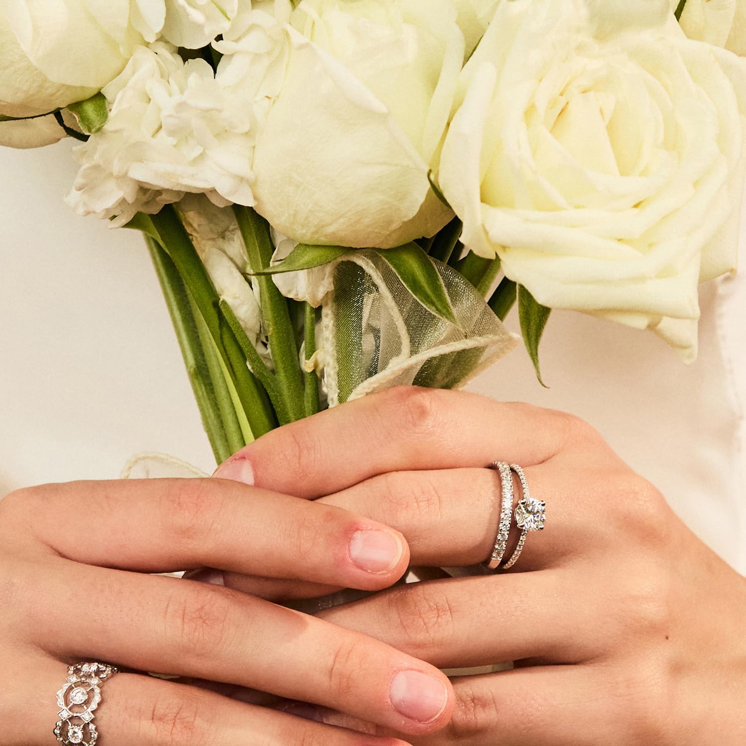 AGVANA Vows in Brilliance 0.4-1.2 Ct. Tw. Lab Grown Diamond Solitaire Ring in Sterling Silver (0.3-1 Carat Main Stone) Engagement Promise Anniversary Wedding Ring for Women (D-E Color, VS Clarity) - Image 2