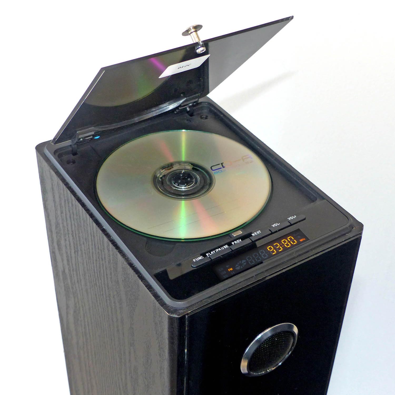Tour de Son avec Lecteur CD Blacktower, Bluetooth, Radio FM et USB, 100W, Télécommande, Jeu de lumière 2 Boules Lumières Disco