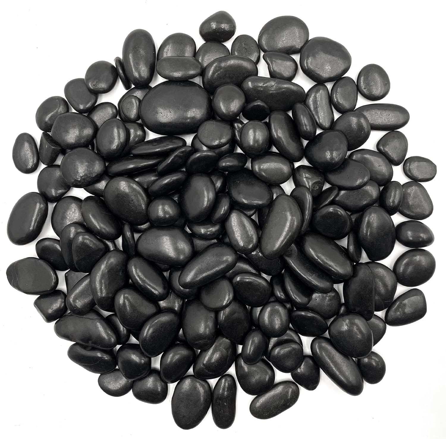 RITOLLO 2.5lb Black Pebble Rocks 3/8-1 Inch Polished Natural Aquarium Gravel Decorative Fish Tank Rocks Garden Landscaping Decor