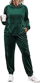 Plus Size Sweatsuits Set for Women 2 Piece Velour Tracksuit Fall Outfit ...