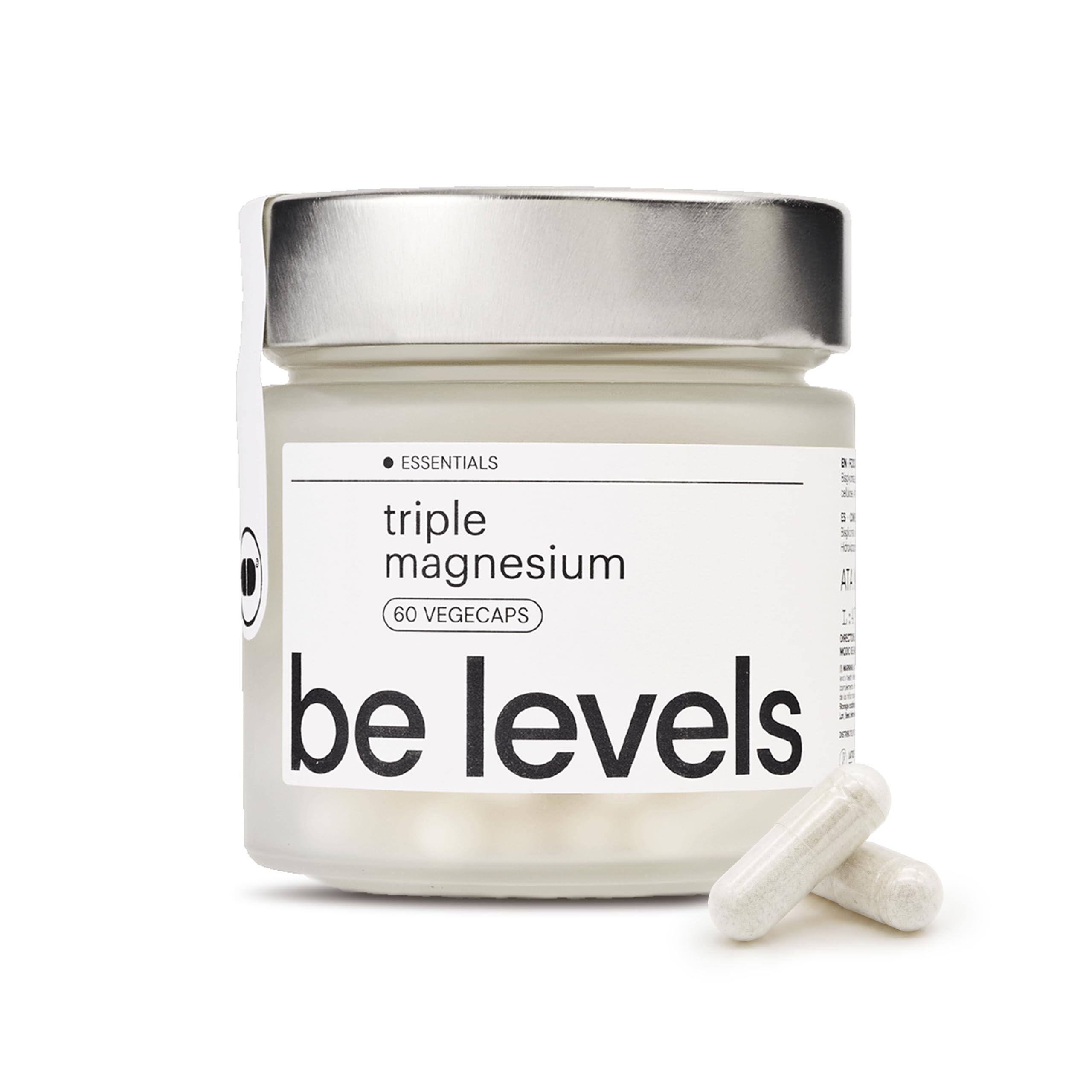 Triple Magnesio Complex Bisglicinato + Malato + Taurato + Vitamina B6 60 Cápsulas Fórmula Avanzada de Alta Absorción con Tres Tipos de Magnesio y Vitamina B6 | be levels