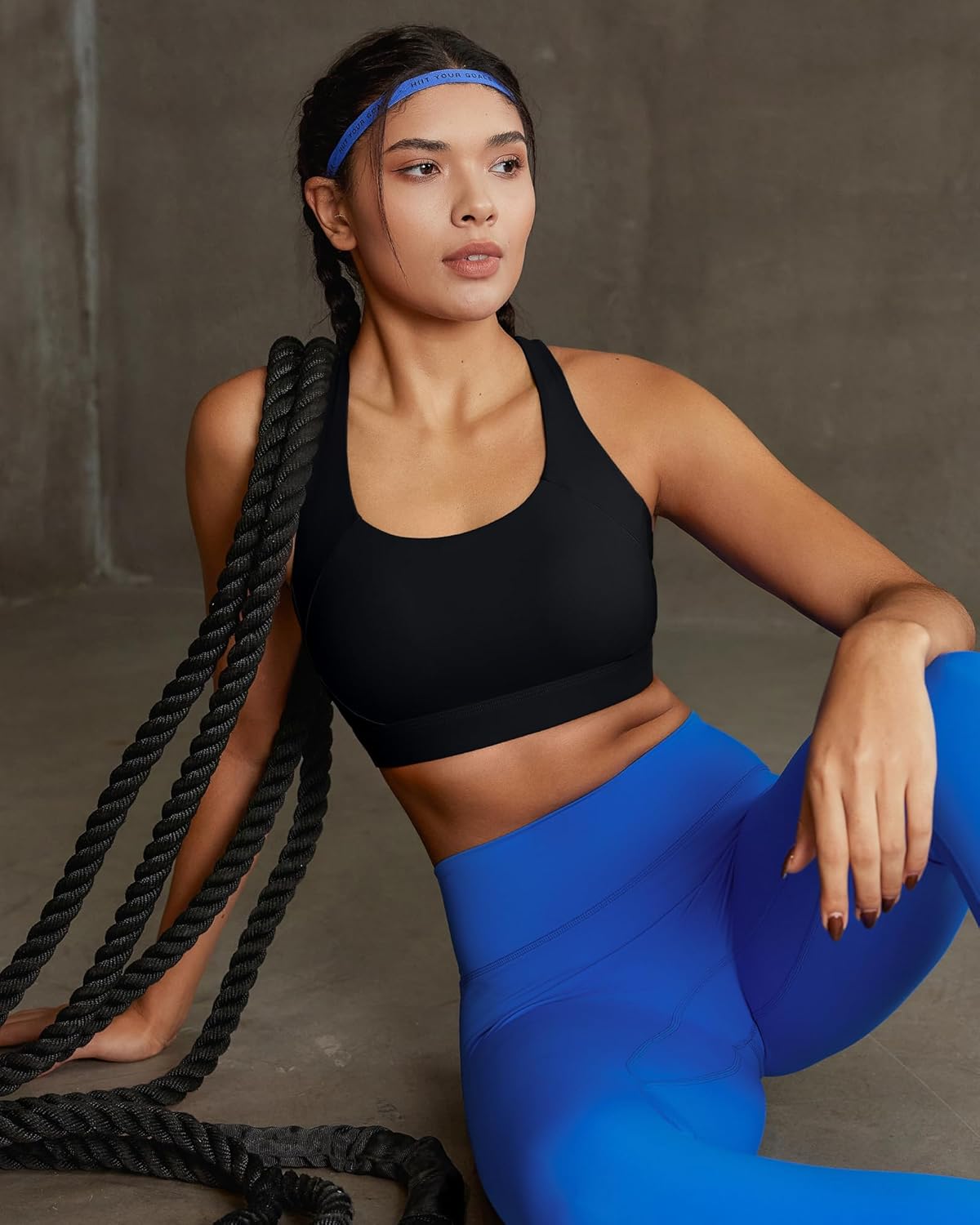 RUNNING GIRL Sports Bras for Women High Support,Molded Cup Racerback Sports Bra with Sewn in Pads Workout Running Bra