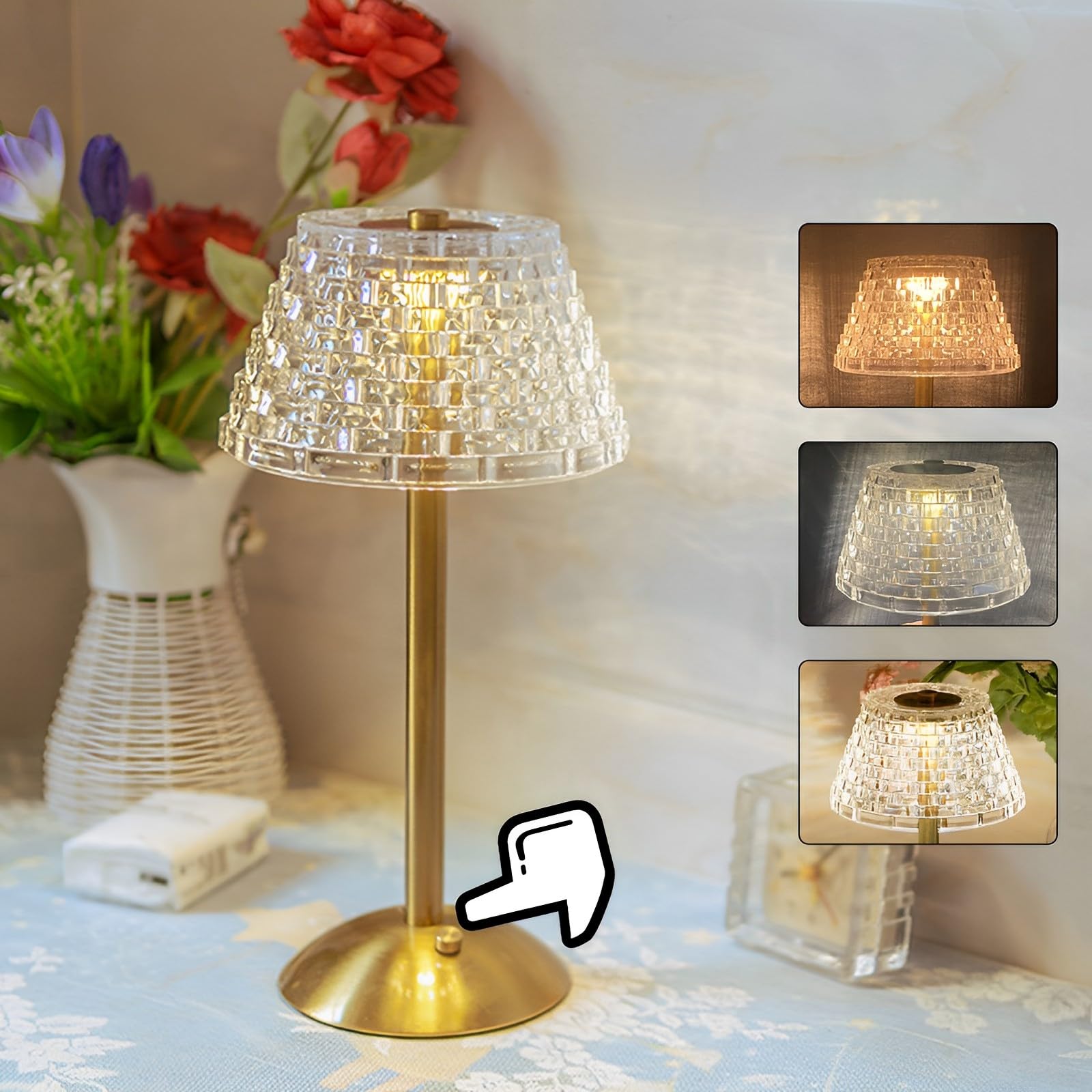 Lampe de table post-moderne sans fil au design minimaliste pour chambre épurée