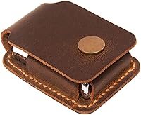 Vista 5 de Estuche de encendedor de cuero hecho a mano para hombres, para funda de Zippo de cuero, regalo de cumpleaños para él o para ella (negro)