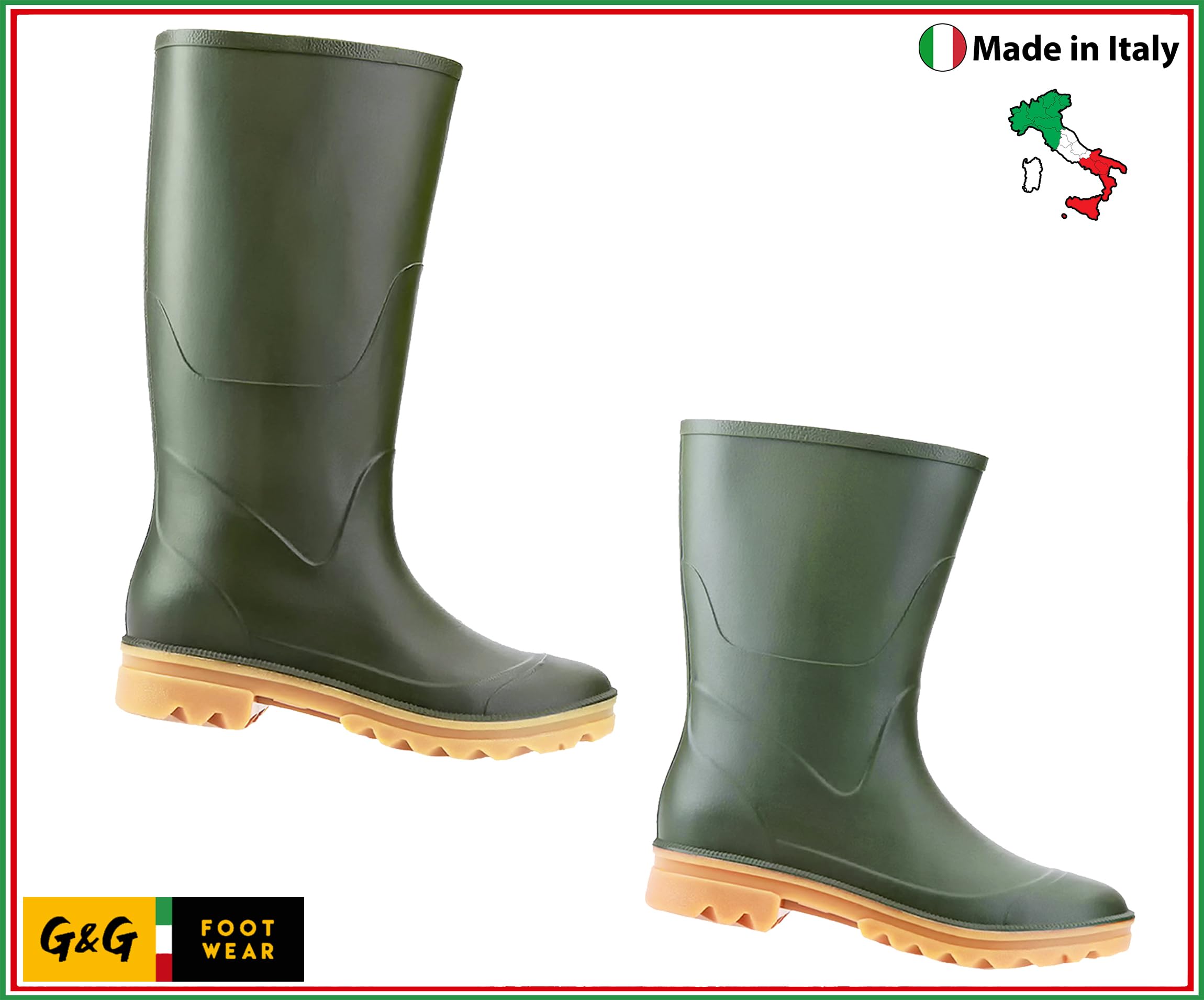 Generico G&G Stivali e Tronchetti Uomo in PVC Lavoro Pioggia Pesca Made in Italy