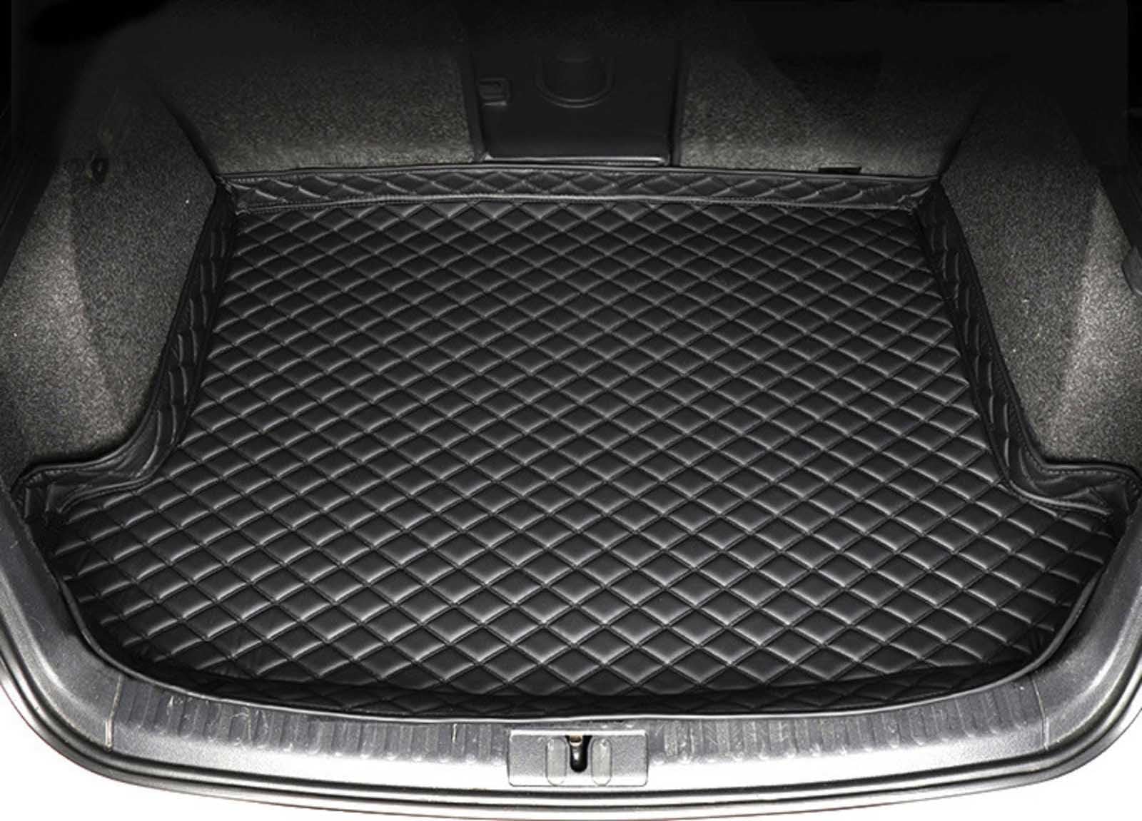 Custom Fit Cargo Liner for BMW 5 Series Sedan E34 1988-1996, Car Boot Liner Waterproof Anti-Slip All Weather Protection Leather Material,Black