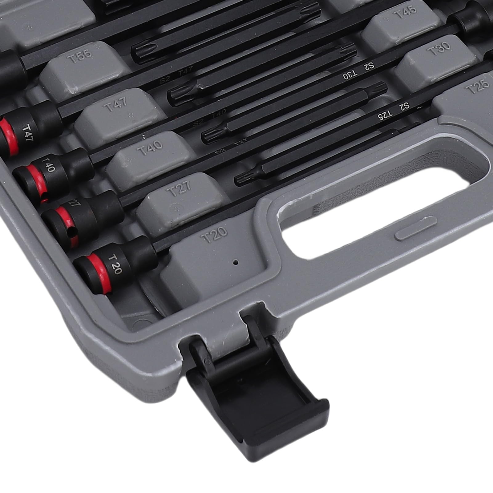 Bewinner Set di Bussole a Percussione da 3/8 Pollici, 24 Bussole a Stella in Acciaio Legato S2 T10-T60, 2 Pollici e 6, Extra Lunghe con Scatola Stampata a Soffiaggio, Set di Punte a Percussione in