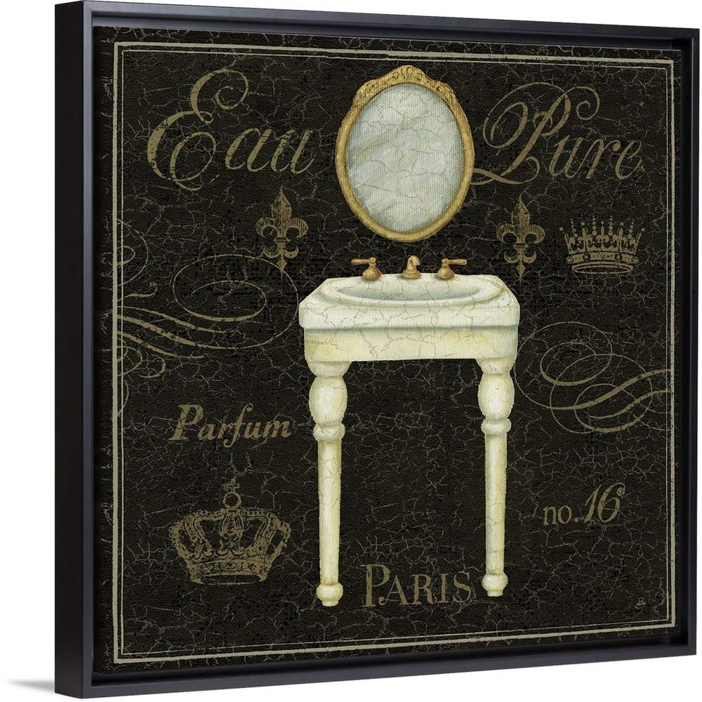 Bain De Luxe IV Black Floating Frame Canvas Art, 38"x38"x1.75"