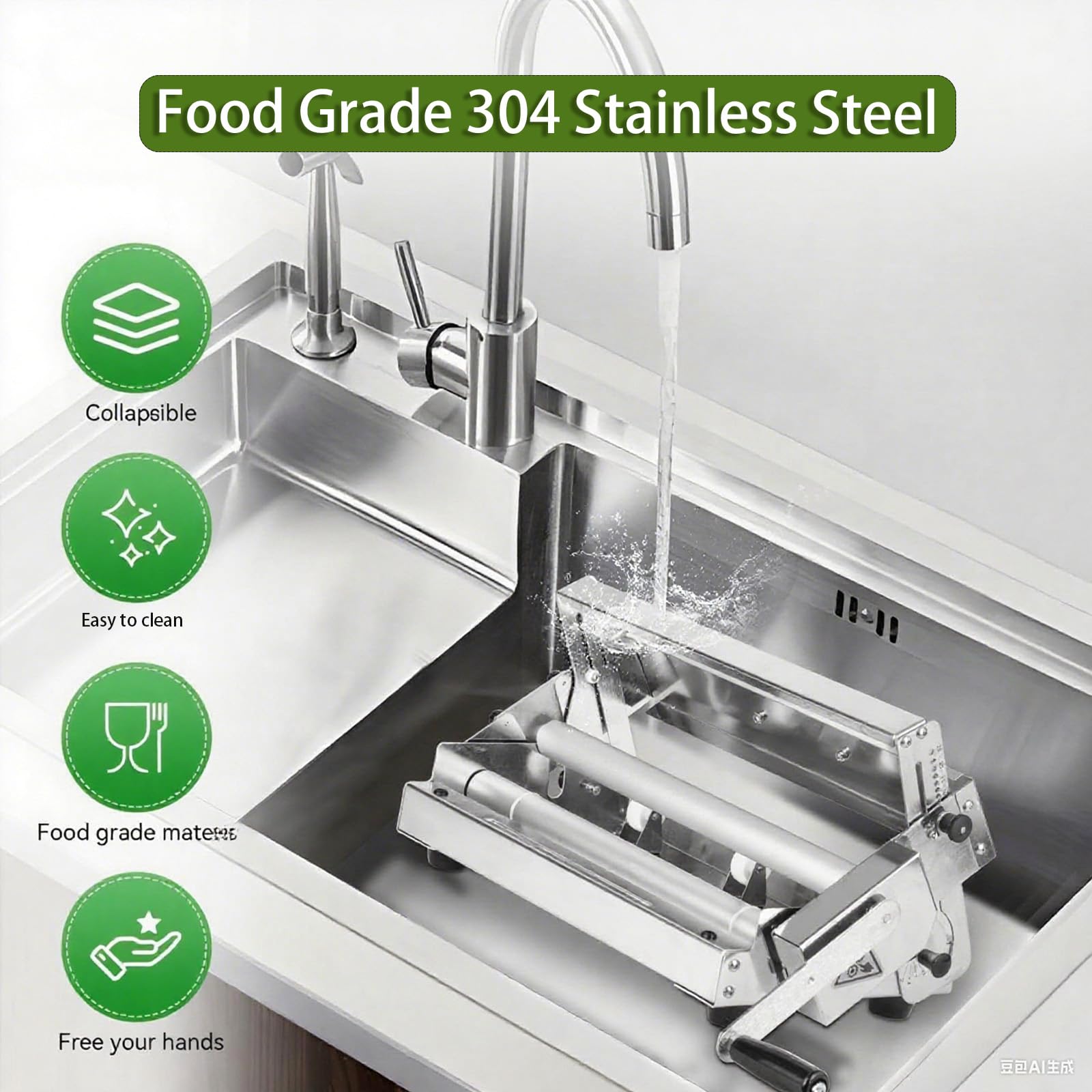 Laminoir à Pâte Compact, Laminoir Manuel en Acier Inoxydable, Laminoir Manuel à Planche, épaisseur Réglable, Laminoir Pliable pour Boulangeries Et Pâtisseries (Commercial40.6x22.8in)