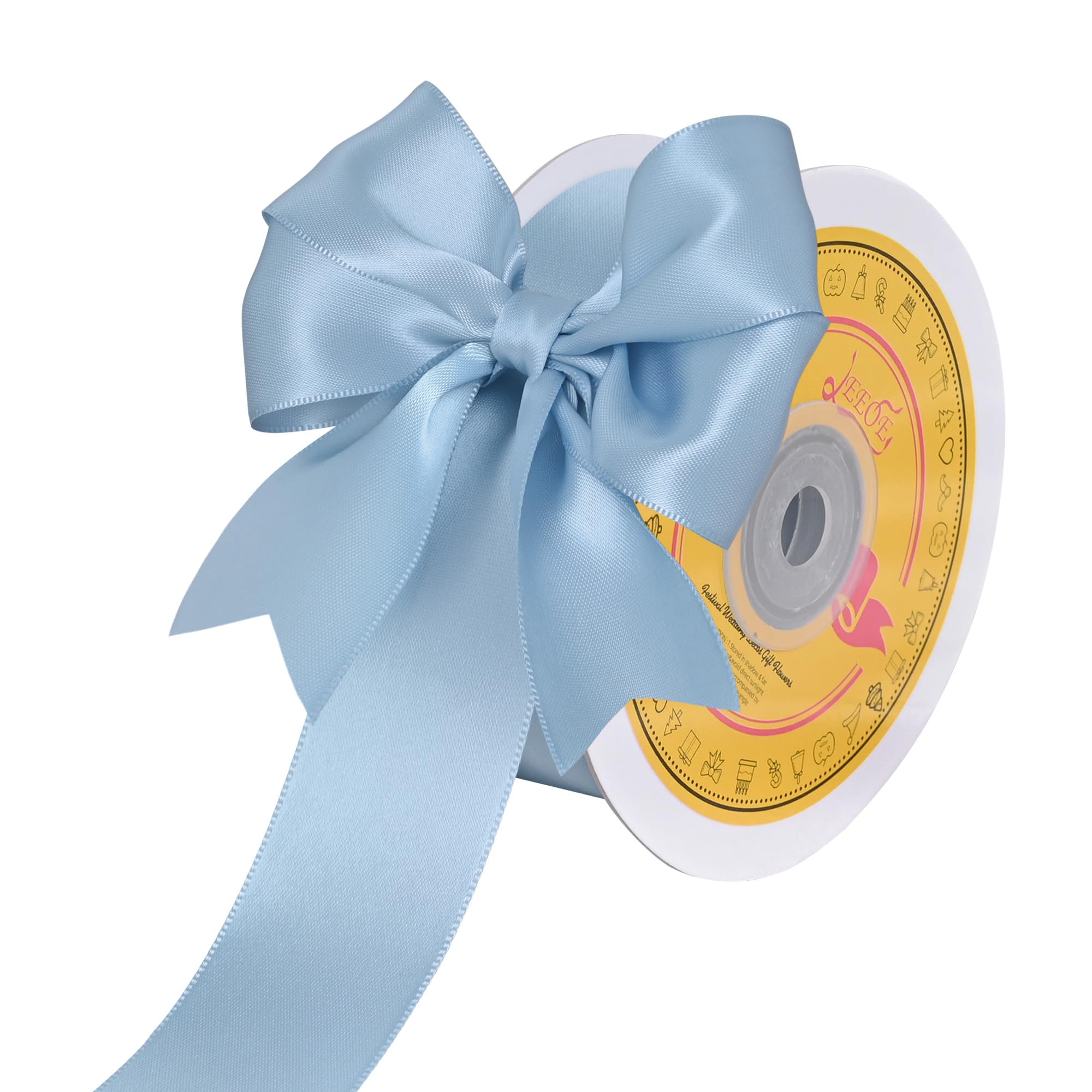 Double Face Dusty Blue Satin Ribbon 1-1/2 inch X 25 Yards Polyester Ribbon for Gift Wrapping Very Suitable for Weddings Party Hair Bow Invitation Decorations and More