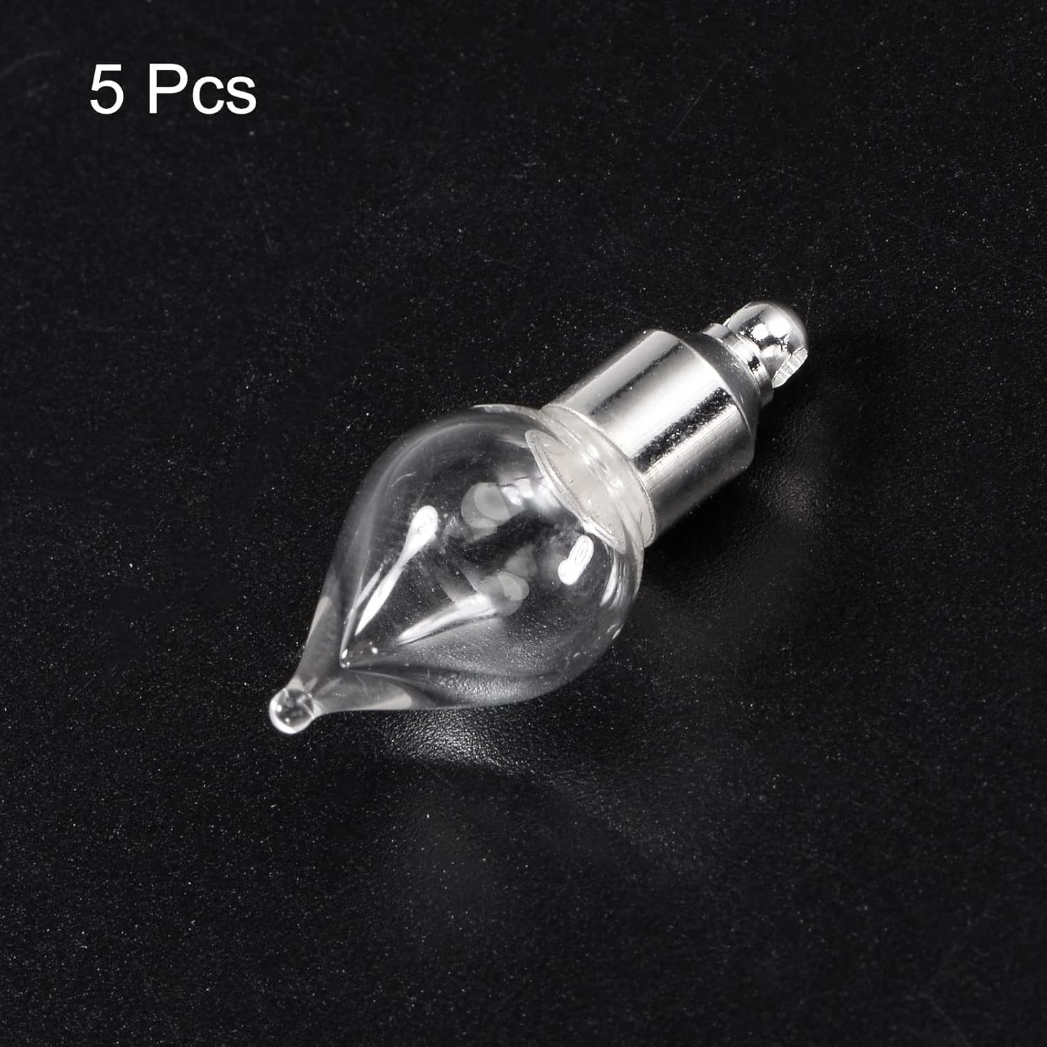 HARFINGTON 5pcs Name on Rice Glass Vial Pendant 6mm Width Water Drop Shape Screw Cap Vial Necklace Hanging Wish Bottles for Liquid Sand Ashes DIY Craft Souvenirs - Image 3