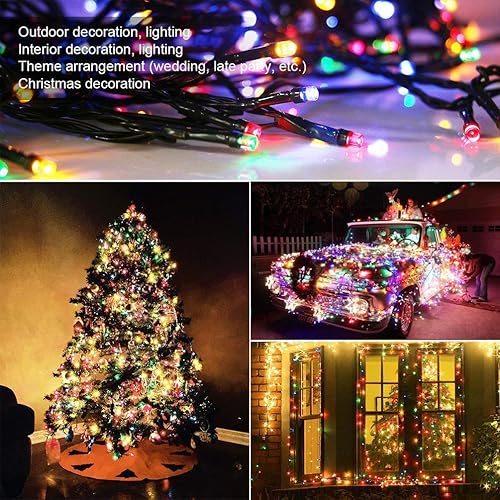 Miniatura 3 de Guirnalda de luces de Navidad multicolor  110 luces LED de 46 pies45.9 ft, 8 modos de enchufe de extremo a extremo para interiores y exteriores,