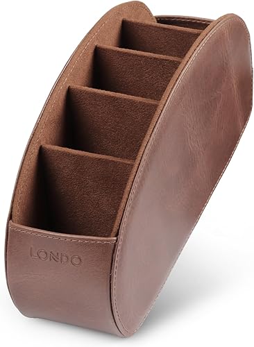 Miniatura 7 de Londo Soporte para control remoto con 5 bolsillos, para guardar DVD, Blu-Ray, TV, Roku o Apple TV, controles remotos de cuero genuino italiano con