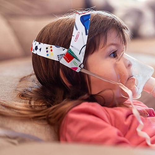 Miniatura 6 de Máscara nebulizadora para niños, correa para la cabeza para nebulizador fresco, inhalador antideslizante, soporte ajustable para máscara de
