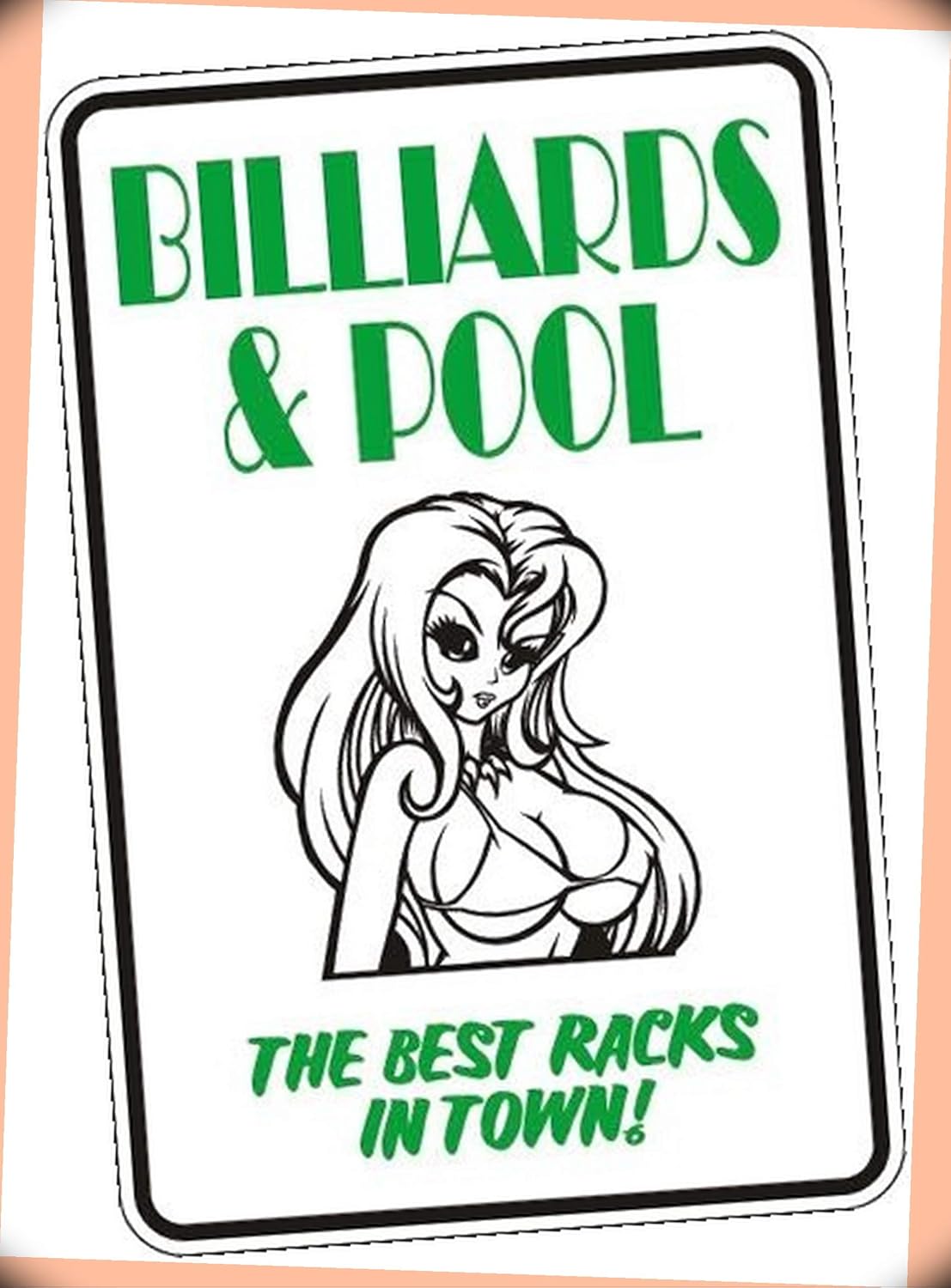 NewSSign Billiards & Pool The Best Racks in Town 8" x 12