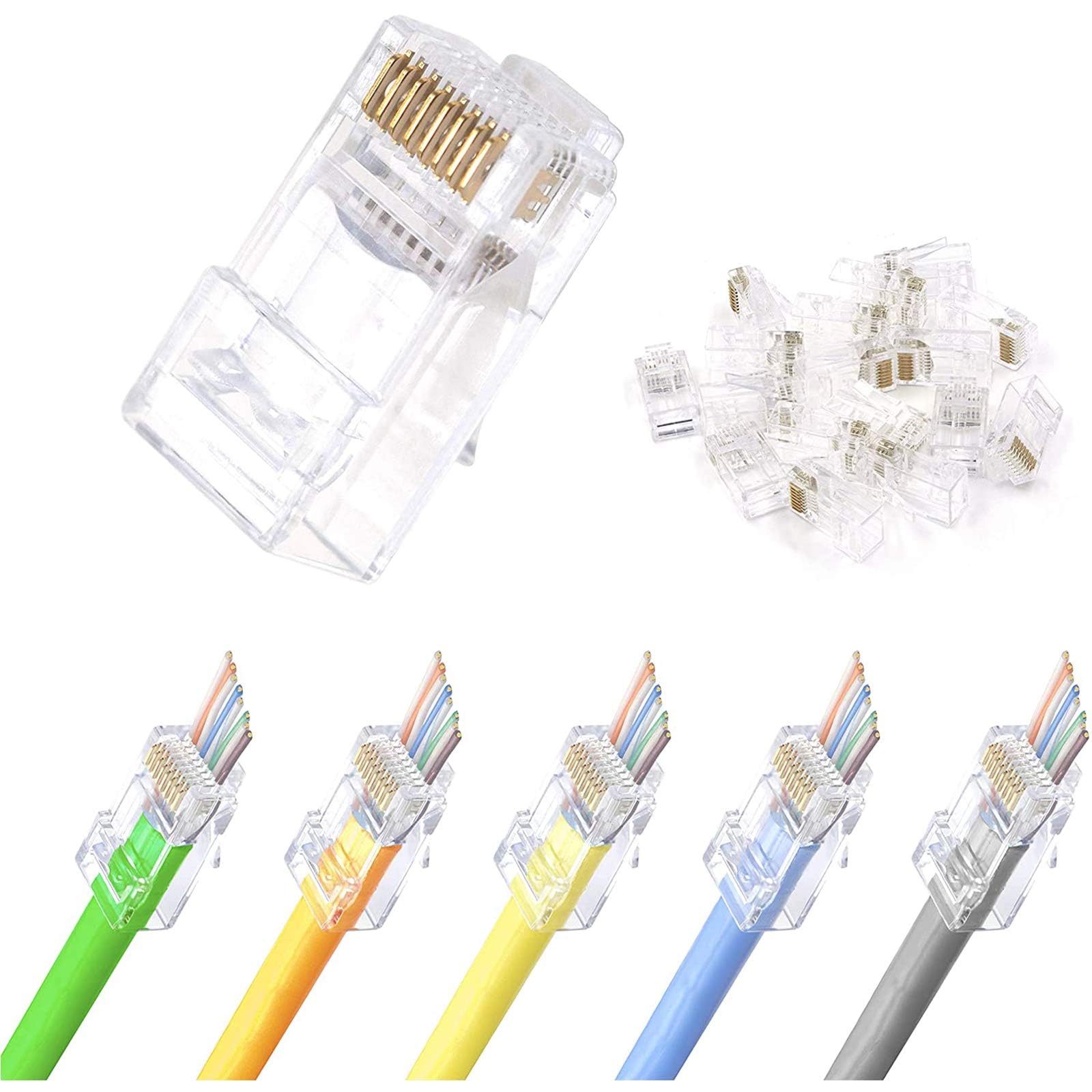 Amazon.co.jp: VCE【100個セット】貫通式RJ45 コネクタ UL認定 CAT6