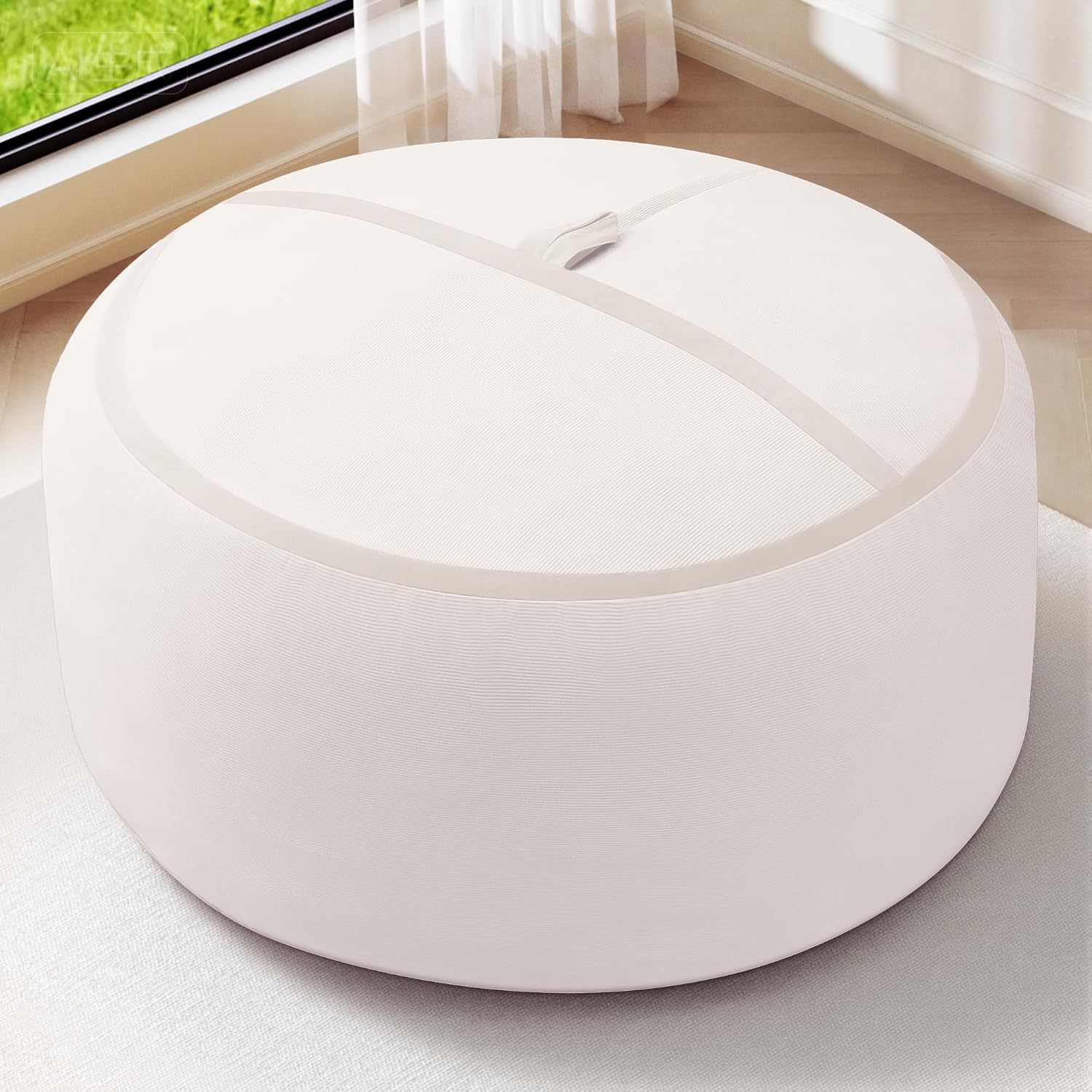 HABUTWAY Bean Bag Chair, 3FT Large Bean Bag Chair with Removable Cover, Comfy Beanbag Chair with Memory Foam Filling, Bean Bag Sofa for Living Room Bedroom Reading Room, White
