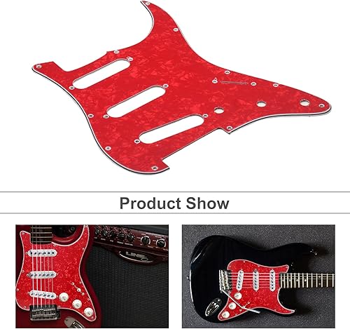 Miniatura 11 de SAPHUE TL Pickguard - Agujero de recogida de bobina individual de 3 capas, agujero de 8 tornillos, placa de rascar para guitarras eléctricas