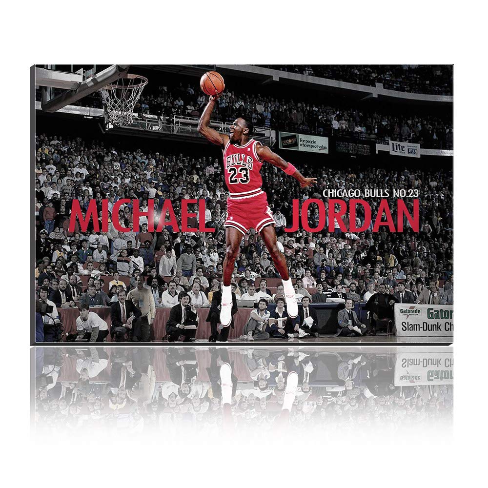 Póster de Michael Jordan en lienzo para decorar tu salón con arte de baloncesto (60x90 cm)