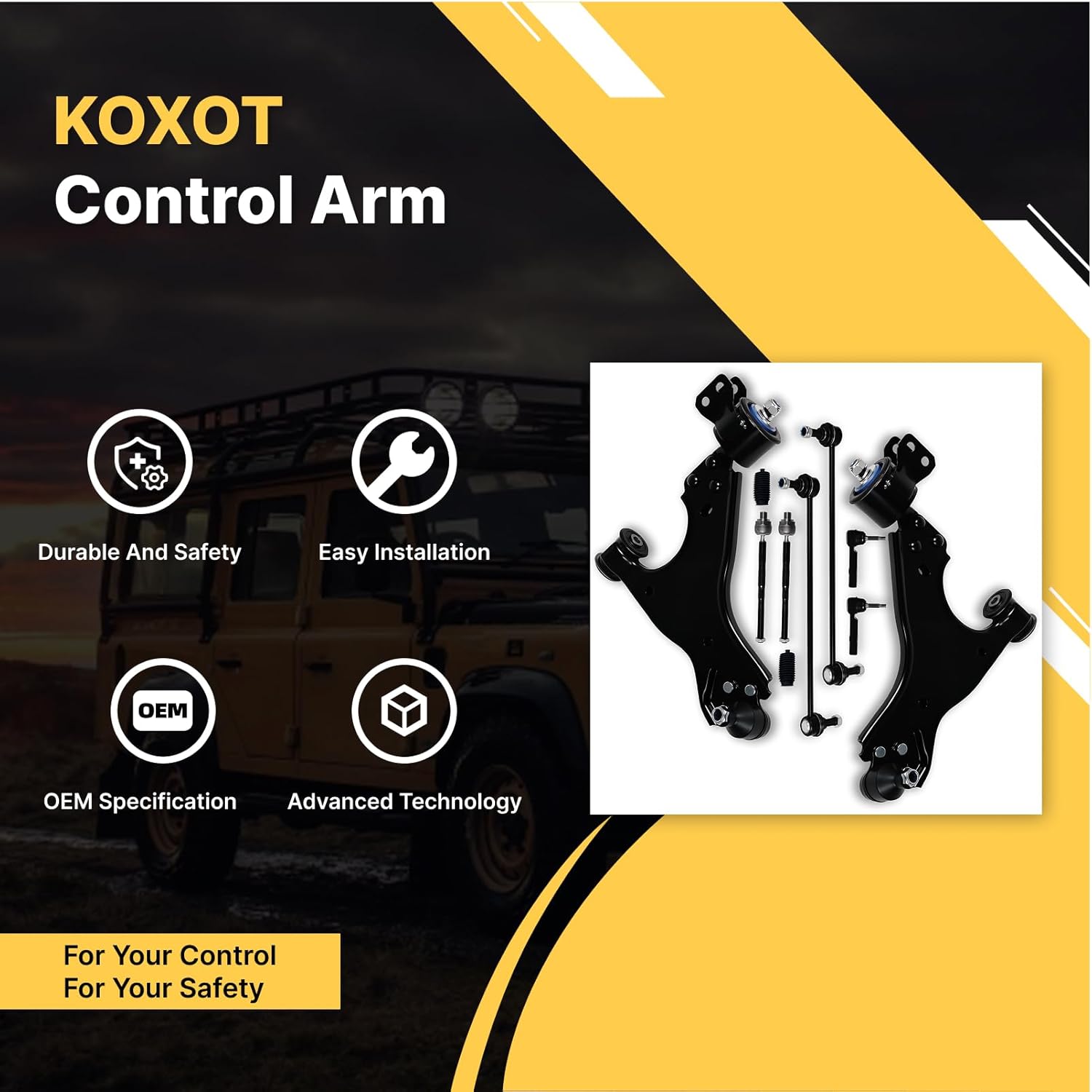 10Pcs K621231 K621232 Front Lower Control Arm Sway Bar End Link for Buick 2009-2013 Enclave, for Chevrolet 09-2017 Traverse, for GMC 07-16 Acadia, 17 Acadia Limited, for Saturn 07-10 Outlook