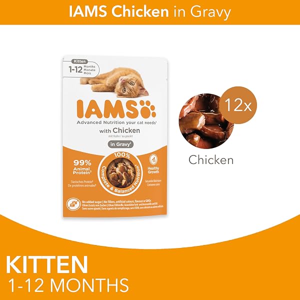 IAMS Kitten Wet Cat Food Chicken in Gravy 12 x 85g - 3