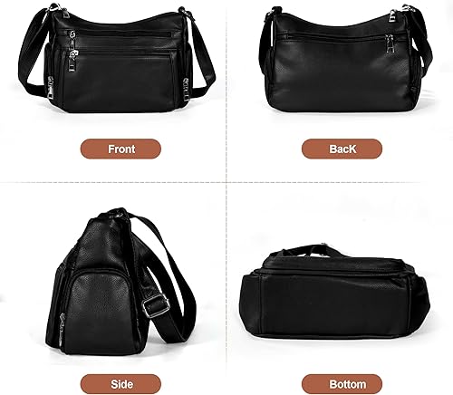Vista 5 de Bolsos cruzados para mujer, bolsos de hombro de piel sintética, ligeros, impermeables, bolsa de viaje para mujer