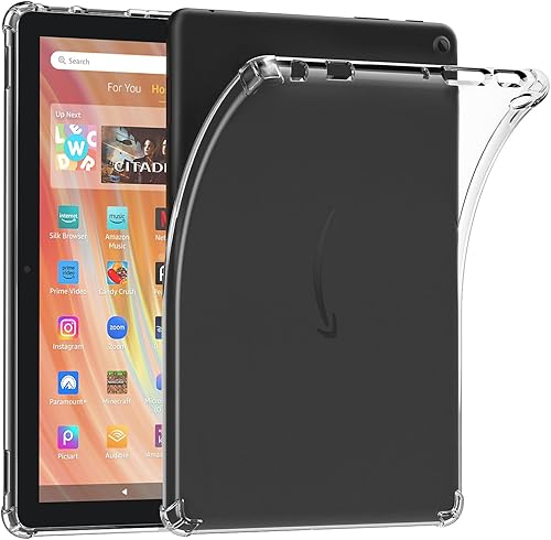 Miniatura 1 de MoKo Case for All-New Tienda Kindle Fire HD 10 Tablet (13th Generation, 2023 Release) 10.1", Ultra Clear Soft Flexible Transparent TPU Skin Bumper