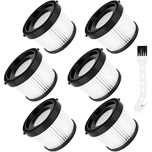 6 Pack DCV501HB DCV5011H Replacement Filters Attachment Compatible with DEWALT 20V Cordless Handheld Vacuum Cleaner, Washable Reusable Vacuum Filter with Brush for Home, Car, Office