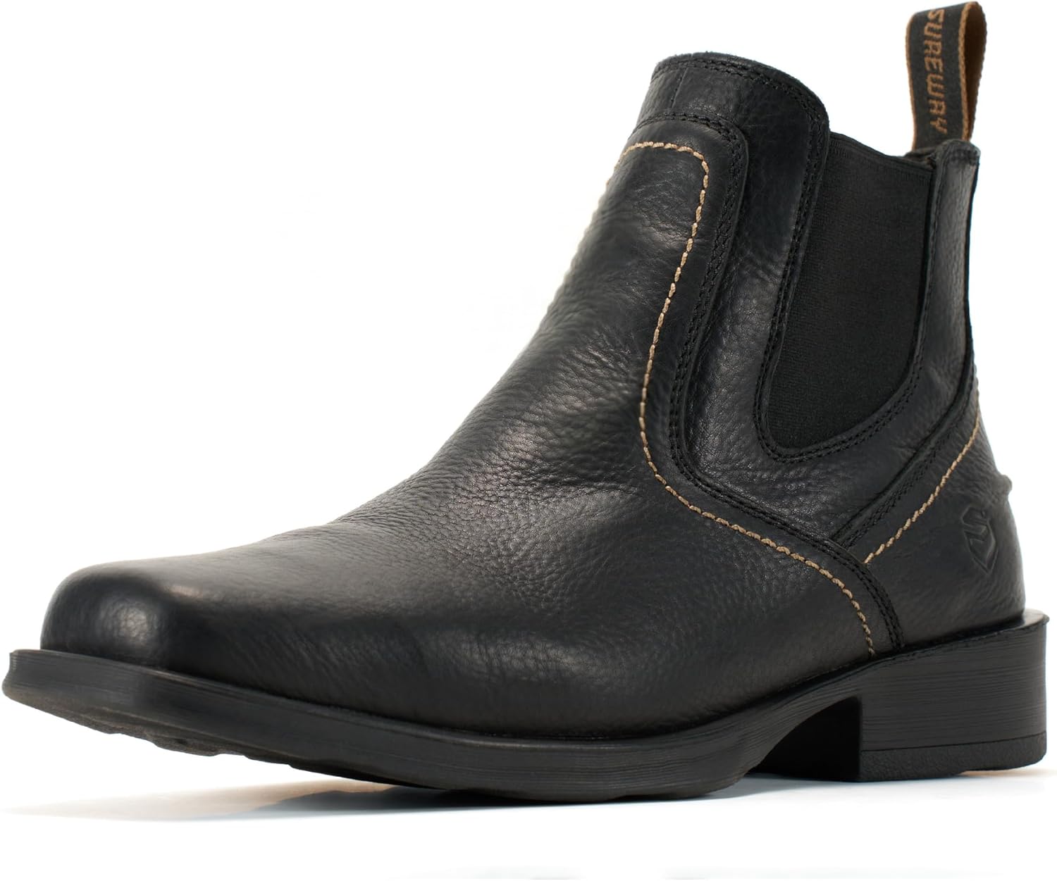 SUREWAY Mens Western Chelsea Cowboy Boots for Men Square Toe,Slip-On Work/Casual/Dress Boots Shoes for Men