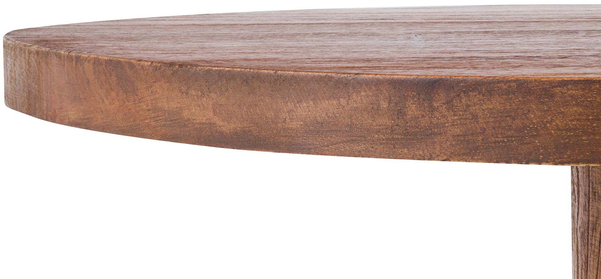 CLP Mesa Auxiliar Adamsville Mesa Redonda Artesanal de Madera Maciza de Mindi para salón y Comedor, Color:marrón