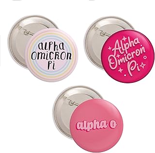 Desert Cactus Alpha Omicron Pi Sorority 3 Pieces of Variety Buttons Pin A O Pi Back Badge 2.25-inch - Cute Pack